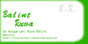 balint ruva business card
